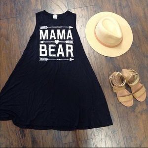 Black, Lightweight Mama Bear Sleeveless Dress 💃🏻